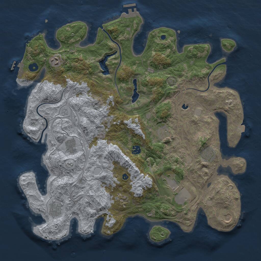 Rust Map: Procedural Map, Size: 4250, Seed: 4272002, 16 Monuments