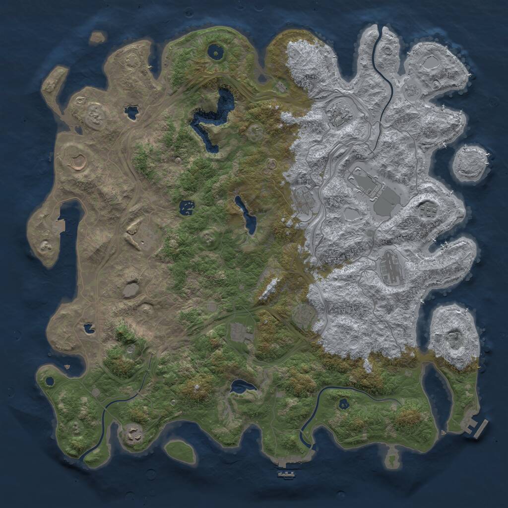 Rust Map: Procedural Map, Size: 4800, Seed: 684741653, 17 Monuments