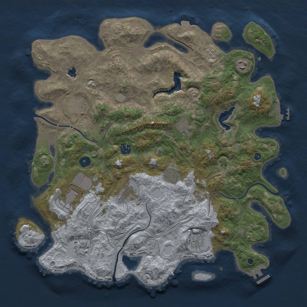 Rust Map: Procedural Map, Size: 4255, Seed: 325842715, 16 Monuments