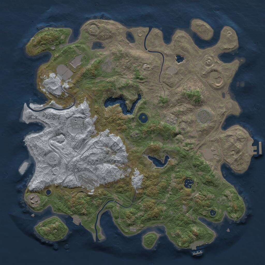 Rust Map: Procedural Map, Size: 4250, Seed: 1151766531, 16 Monuments