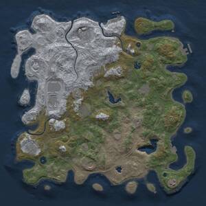 Thumbnail Rust Map: Procedural Map, Size: 4300, Seed: 634245765, 16 Monuments