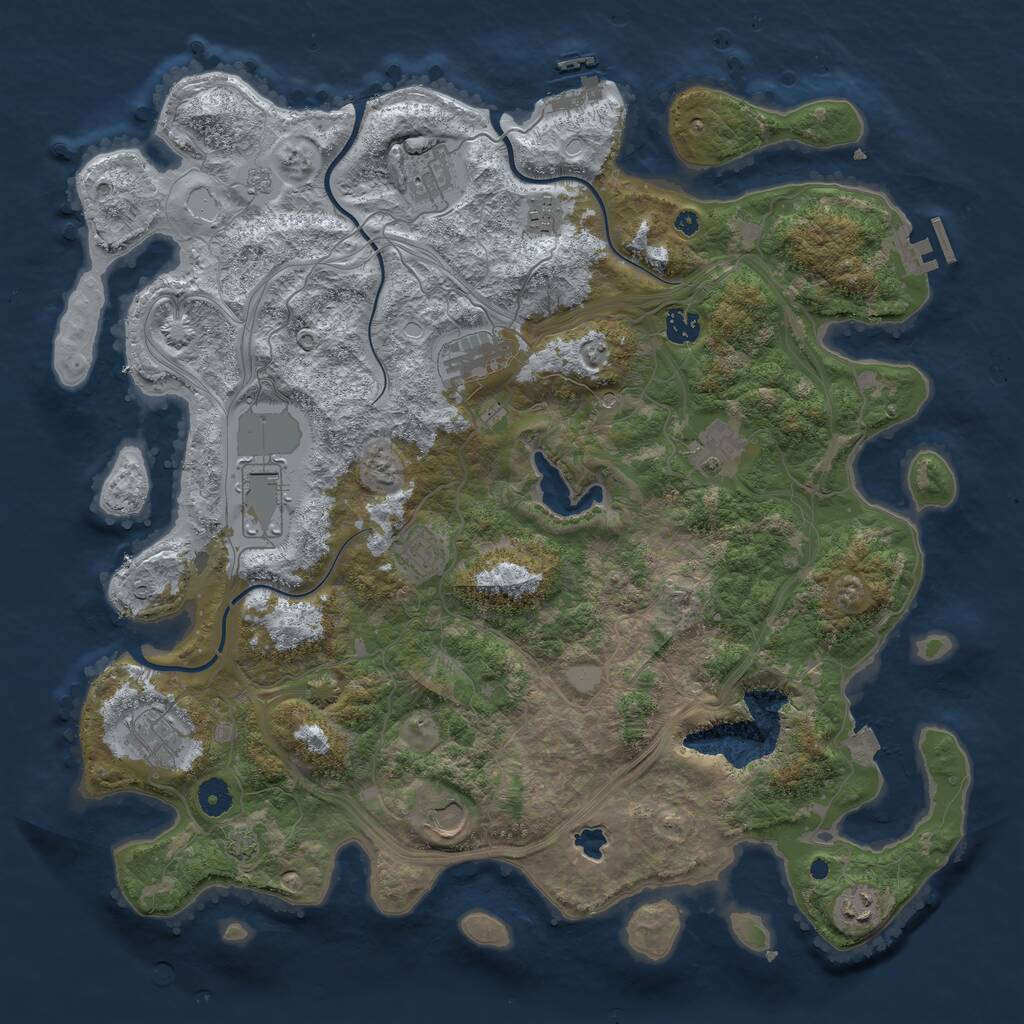 Rust Map: Procedural Map, Size: 4300, Seed: 634245765, 16 Monuments