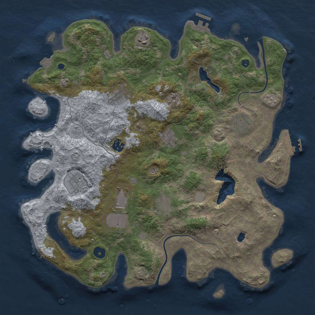 Rust Map: Procedural Map, Size: 4000, Seed: 147856654, 15 Monuments