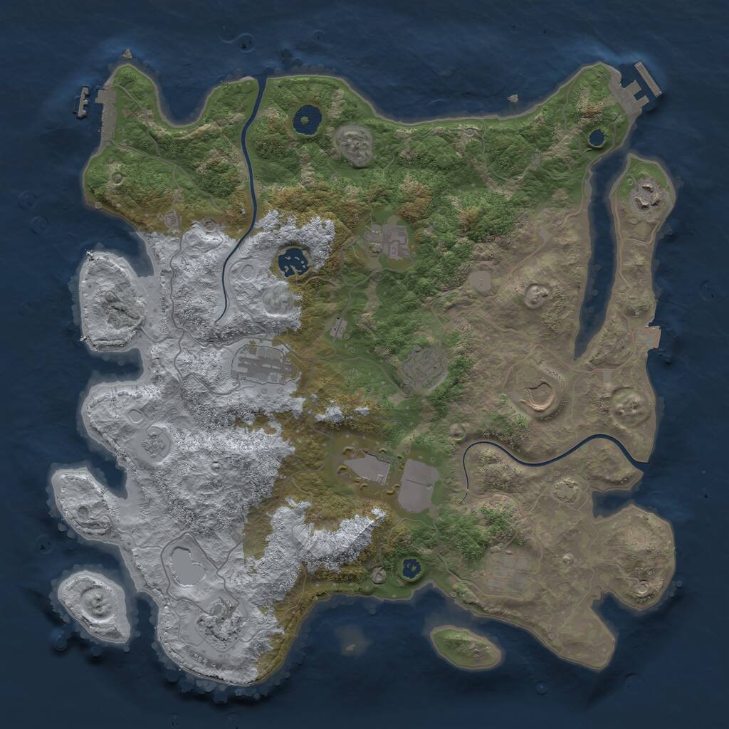 Rust Map: Procedural Map, Size: 3800, Seed: 1614944338, 15 Monuments