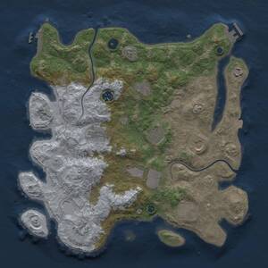 Thumbnail Rust Map: Procedural Map, Size: 3800, Seed: 1614944338, 15 Monuments