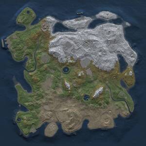 Thumbnail Rust Map: Procedural Map, Size: 3750, Seed: 992037389, 15 Monuments