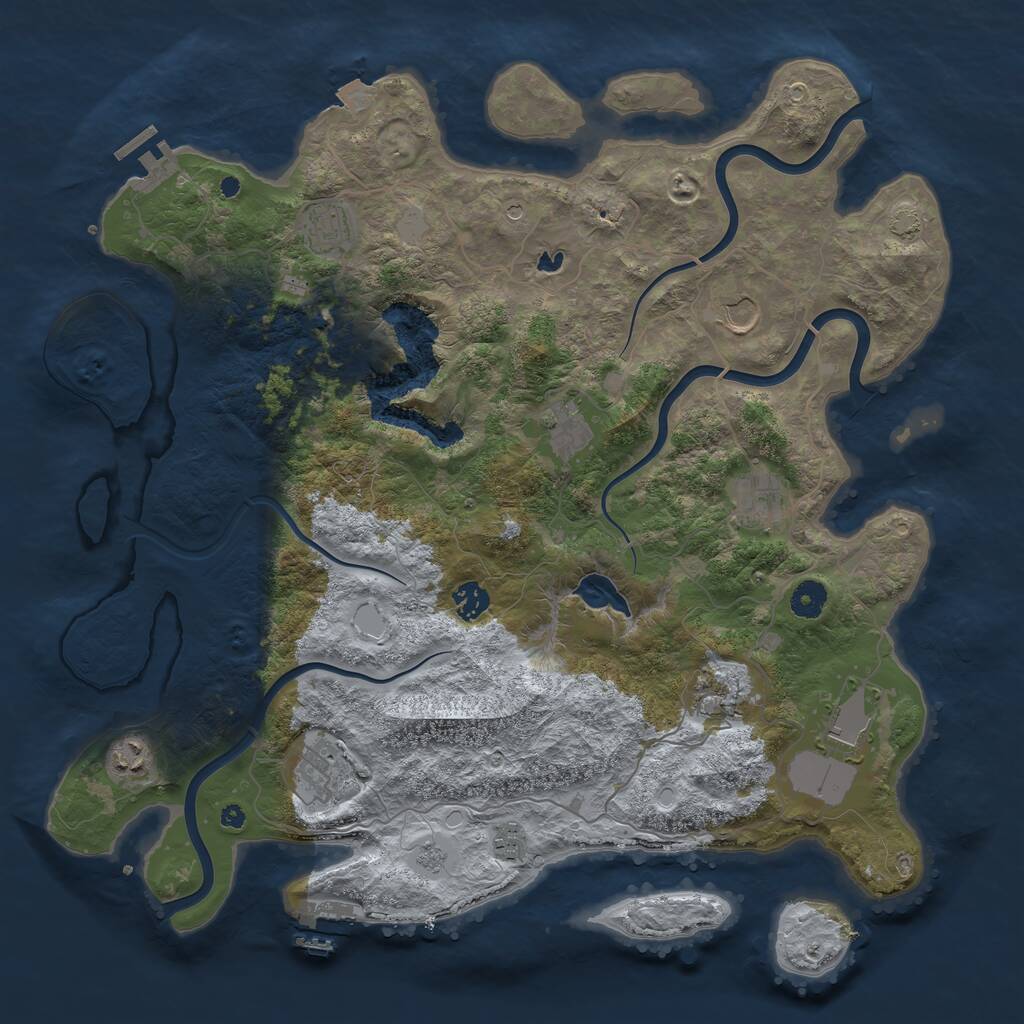 Rust Map: Procedural Map, Size: 4200, Seed: 1576085197, 18 Monuments