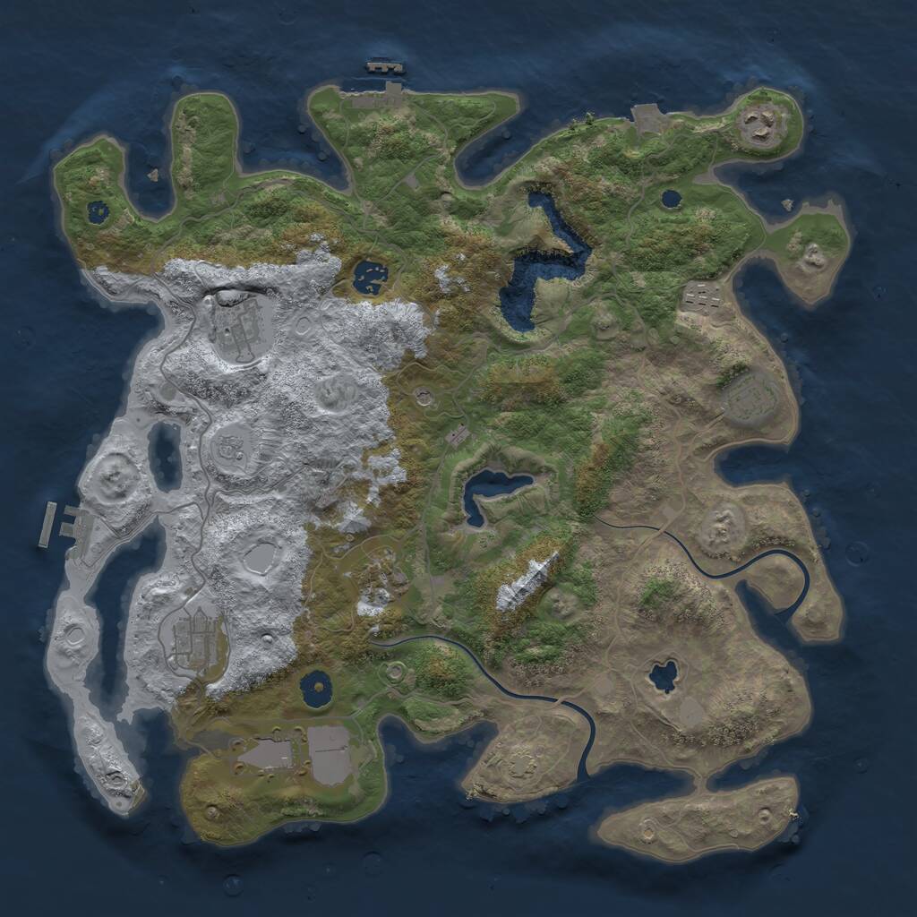 Rust Map: Procedural Map, Size: 4000, Seed: 273910701, 16 Monuments