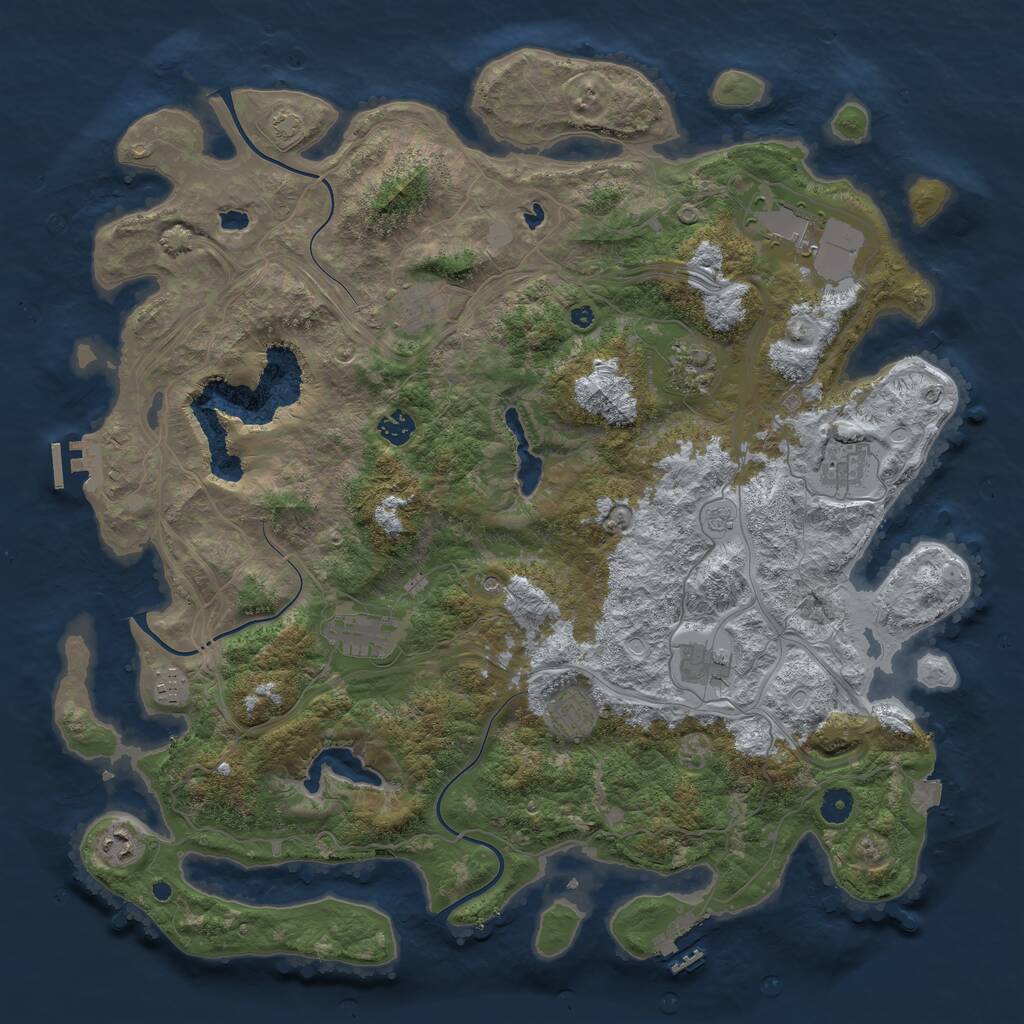 Rust Map: Procedural Map, Size: 4500, Seed: 165461681, 18 Monuments