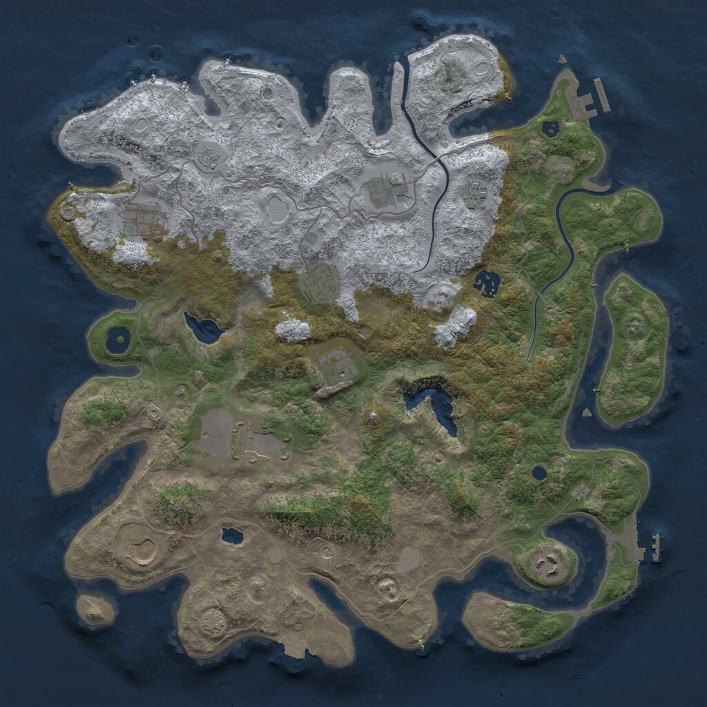 Rust Map: Procedural Map, Size: 4000, Seed: 1469930840, 15 Monuments