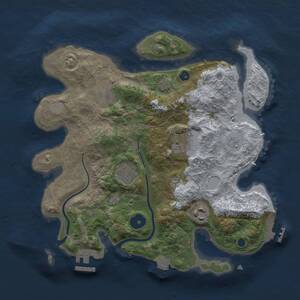 Thumbnail Rust Map: Procedural Map, Size: 3027, Seed: 3561972, 10 Monuments