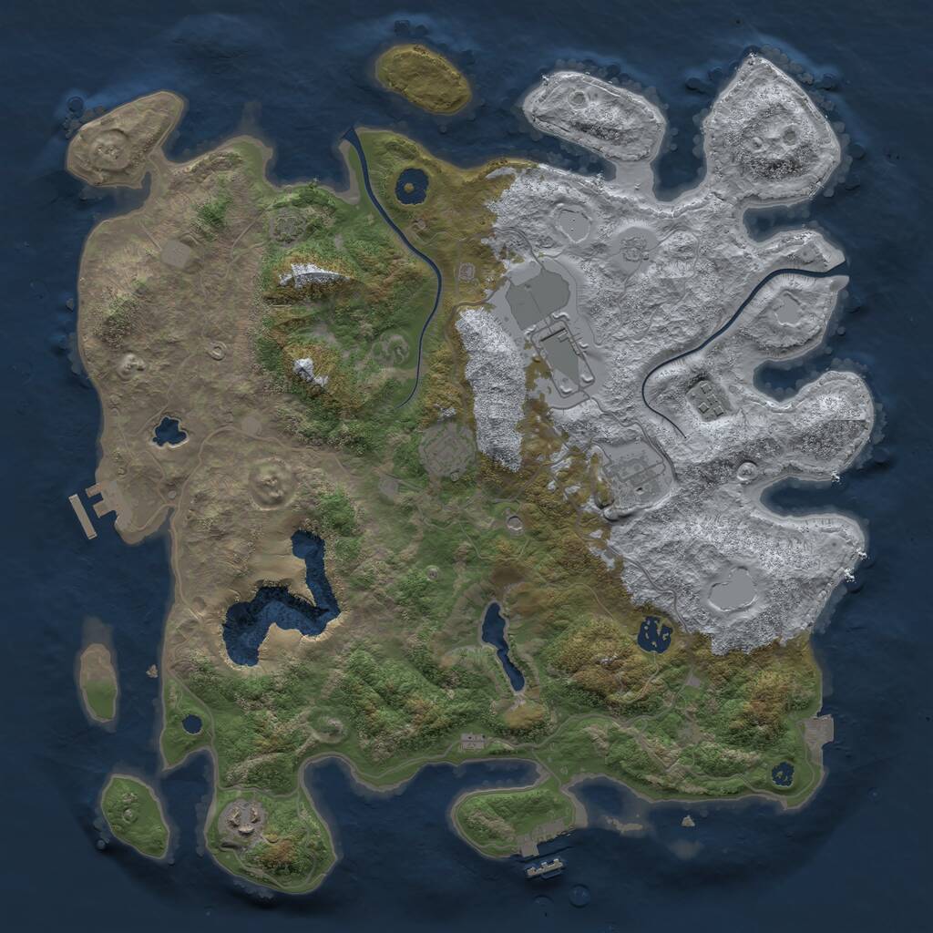 Rust Map: Procedural Map, Size: 4000, Seed: 20241004, 12 Monuments