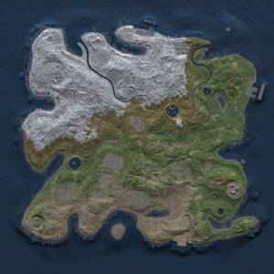 Thumbnail Rust Map: Procedural Map, Size: 3500, Seed: 1041963125, 15 Monuments