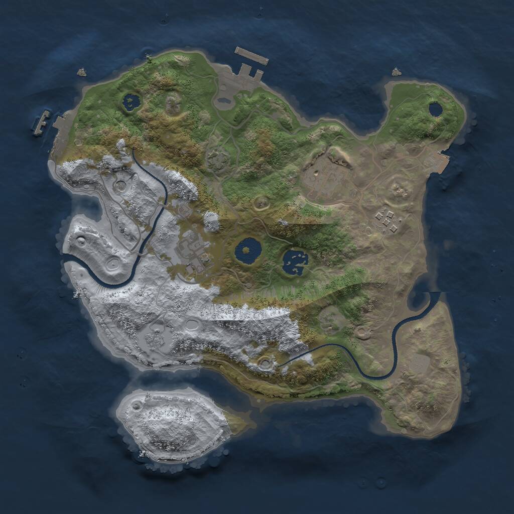 Rust Map: Procedural Map, Size: 3000, Seed: 1834399922, 10 Monuments