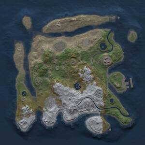 Thumbnail Rust Map: Procedural Map, Size: 3000, Seed: 2078041677, 8 Monuments