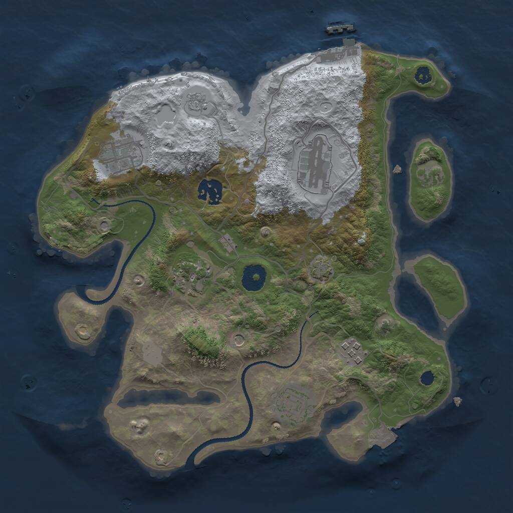 Rust Map: Procedural Map, Size: 3000, Seed: 1369766940, 11 Monuments