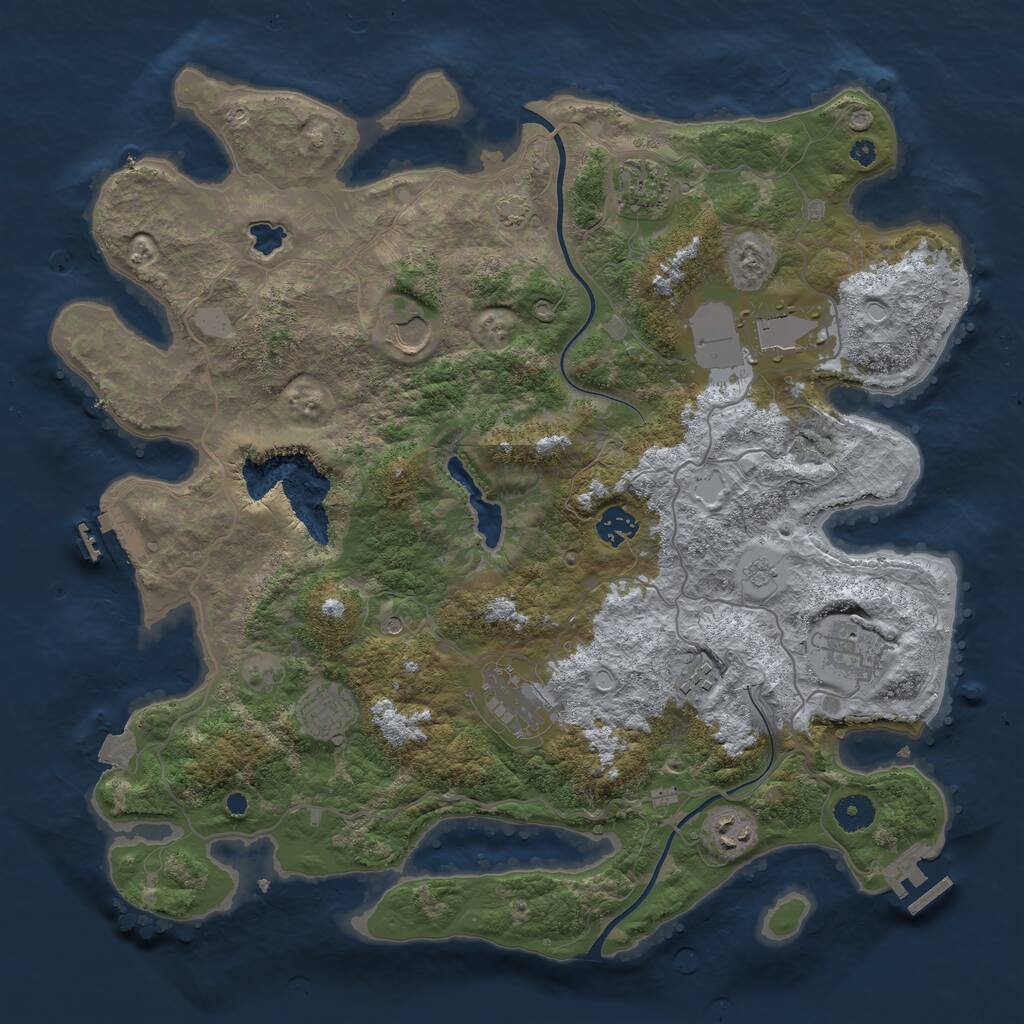 Rust Map: Procedural Map, Size: 4000, Seed: 1482762943, 17 Monuments