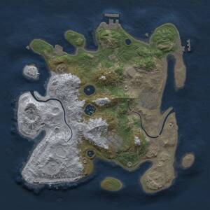 Thumbnail Rust Map: Procedural Map, Size: 3000, Seed: 958421911, 8 Monuments