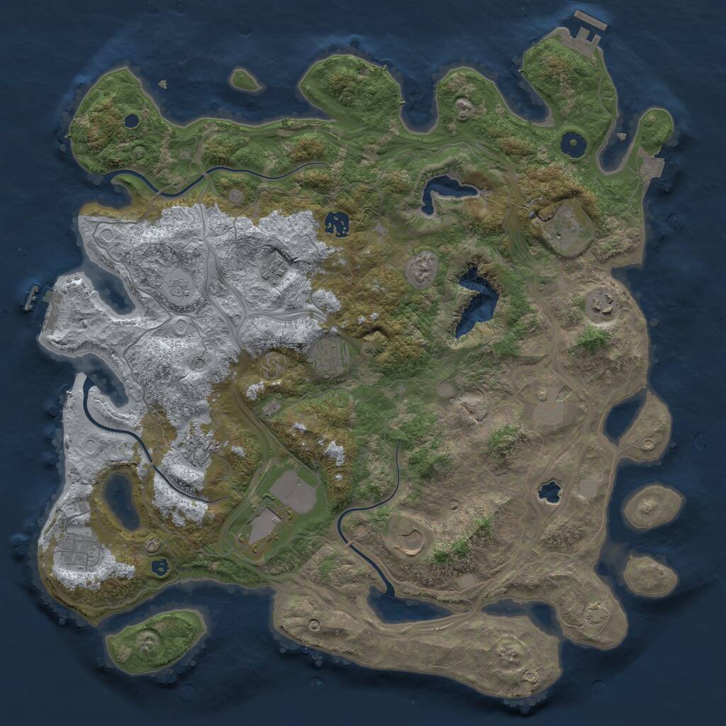 Rust Map: Procedural Map, Size: 4250, Seed: 310024, 16 Monuments