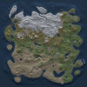 Thumbnail Rust Map: Procedural Map, Size: 4500, Seed: 2035557272, 16 Monuments