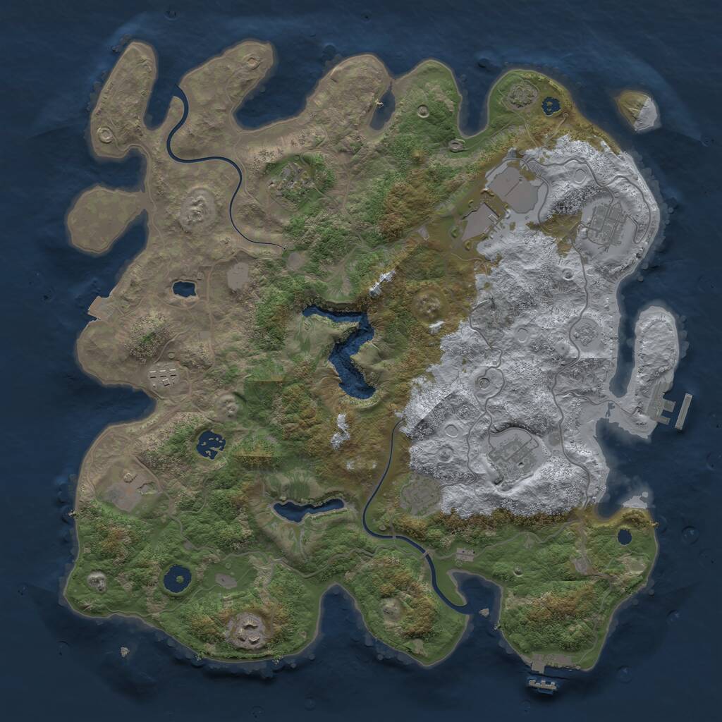 Rust Map: Procedural Map, Size: 4000, Seed: 2046785750, 15 Monuments