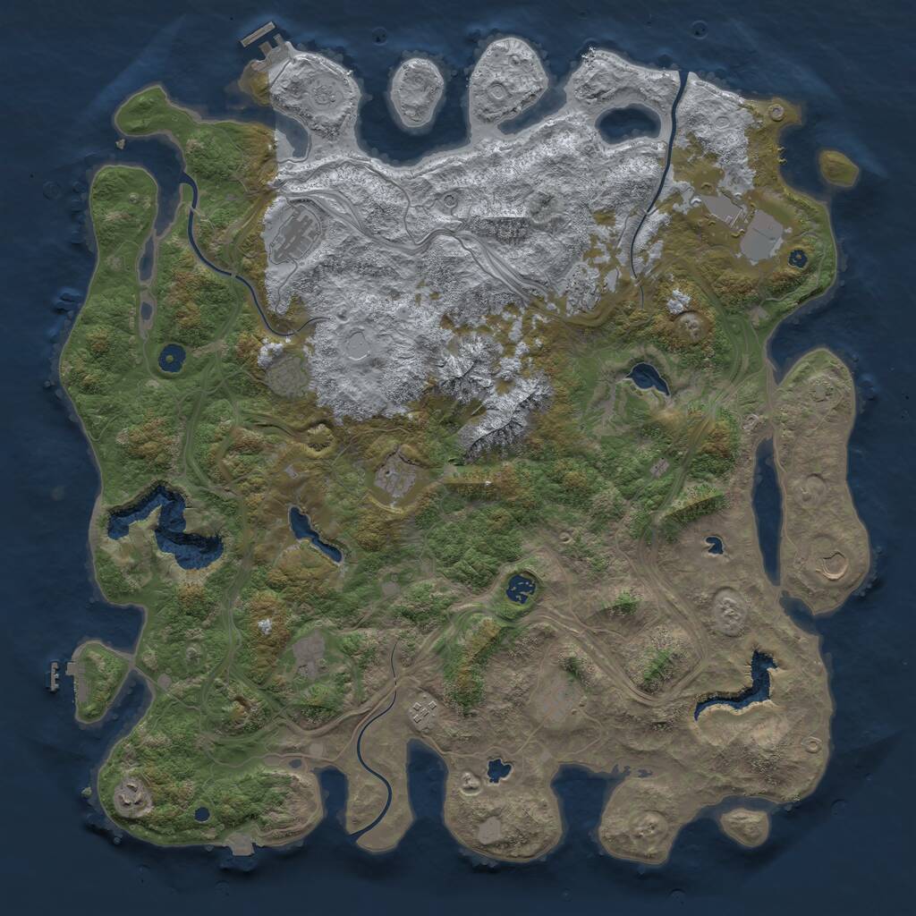 Rust Map: Procedural Map, Size: 5000, Seed: 123683, 19 Monuments