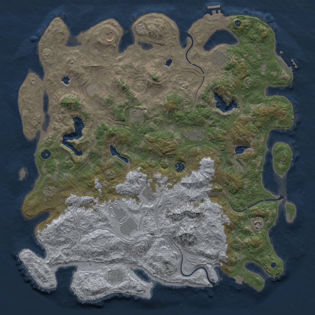 Rust Map: Procedural Map, Size: 5000, Seed: 71373737, 19 Monuments