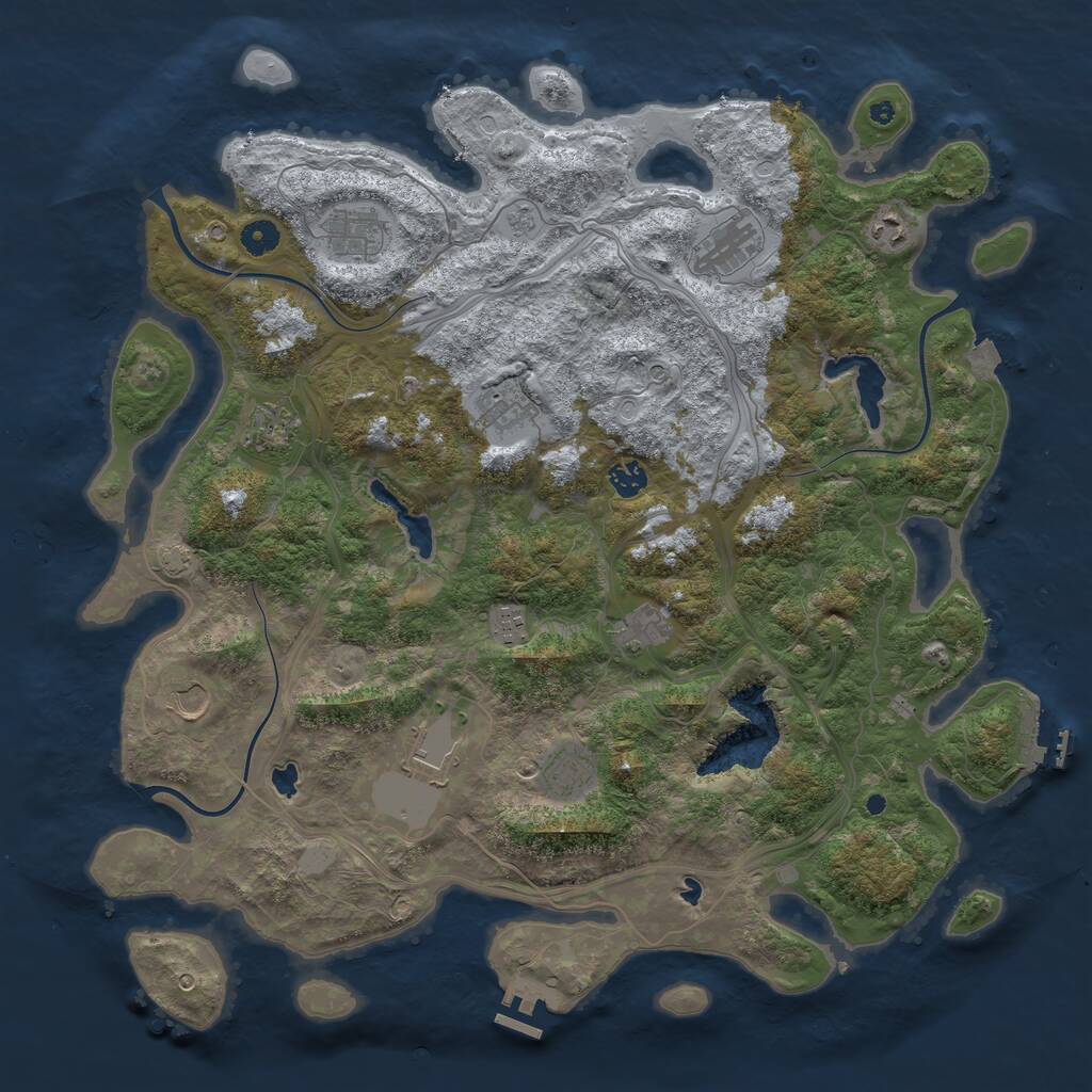 Rust Map: Procedural Map, Size: 4500, Seed: 112376, 17 Monuments