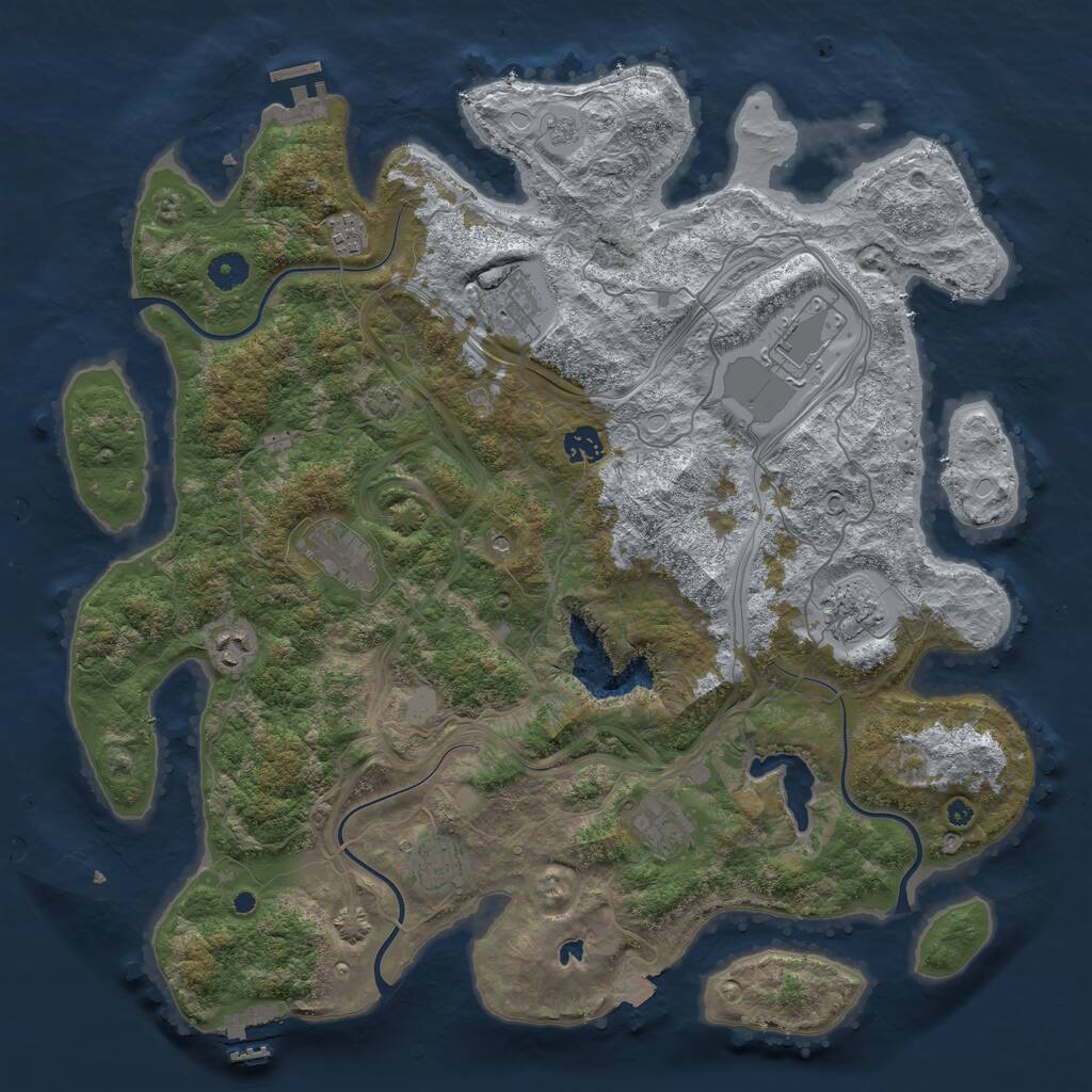 Rust Map: Procedural Map, Size: 4250, Seed: 638432485, 15 Monuments