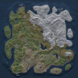 Thumbnail Rust Map: Procedural Map, Size: 4250, Seed: 638432485, 15 Monuments