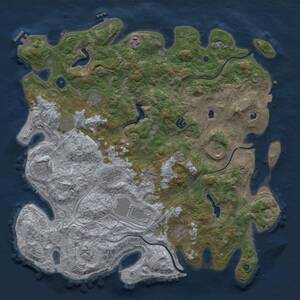 Thumbnail Rust Map: Procedural Map, Size: 4500, Seed: 283655575, 17 Monuments