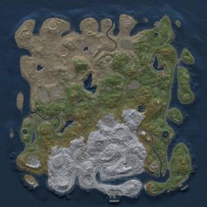 Thumbnail Rust Map: Procedural Map, Size: 4500, Seed: 1991152213, 17 Monuments