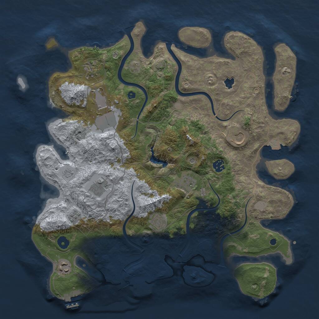 Rust Map: Procedural Map, Size: 4000, Seed: 994982403, 15 Monuments
