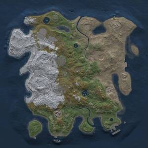 Thumbnail Rust Map: Procedural Map, Size: 3500, Seed: 1507385279, 13 Monuments