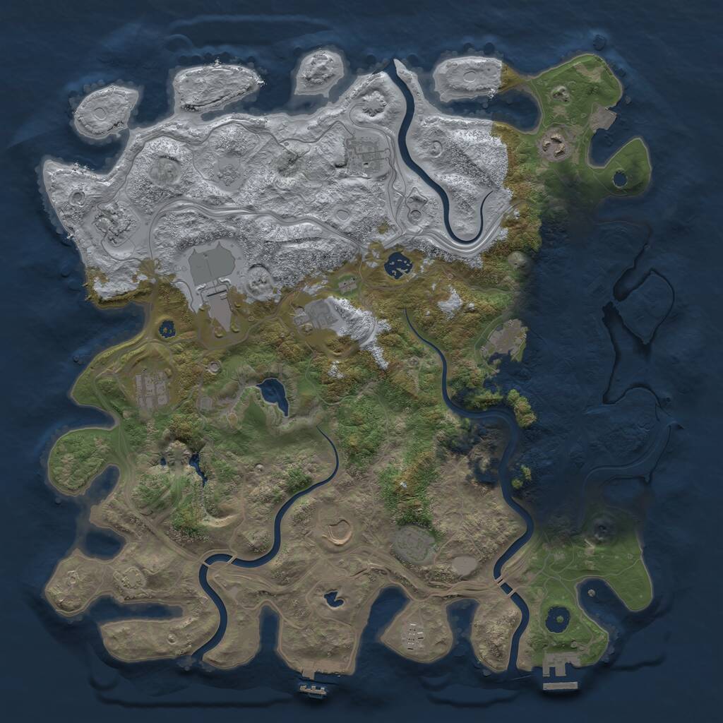 Rust Map: Procedural Map, Size: 4250, Seed: 287387715, 17 Monuments