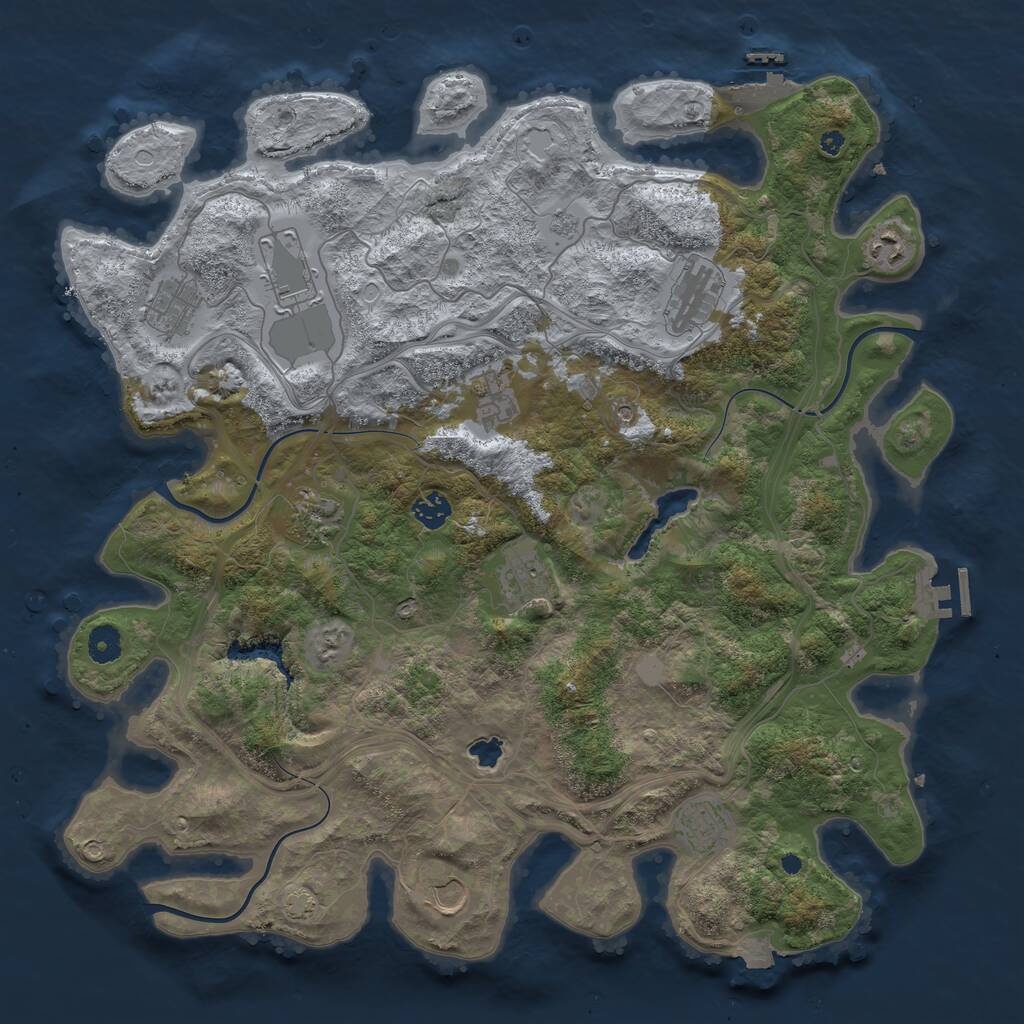 Rust Map: Procedural Map, Size: 4250, Seed: 287387715, 16 Monuments