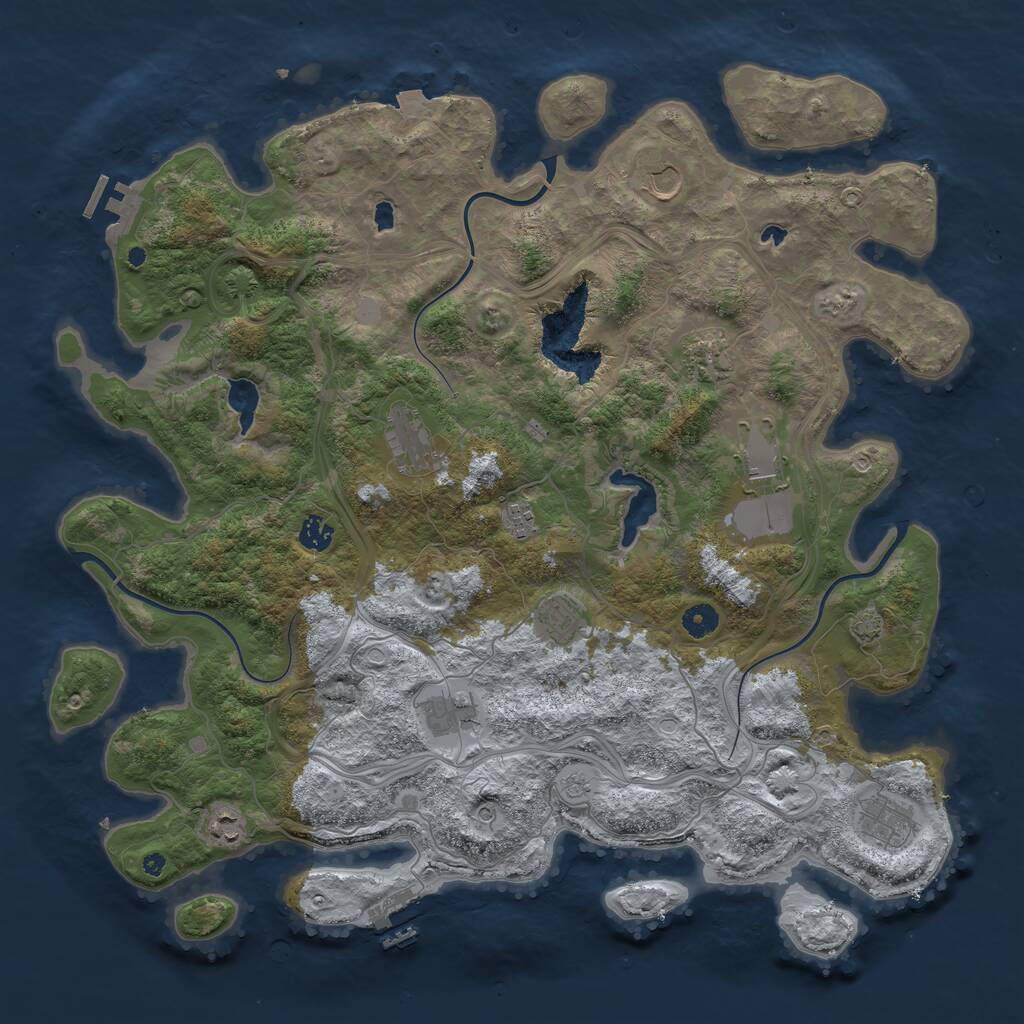 Rust Map: Procedural Map, Size: 4500, Seed: 1558099, 16 Monuments