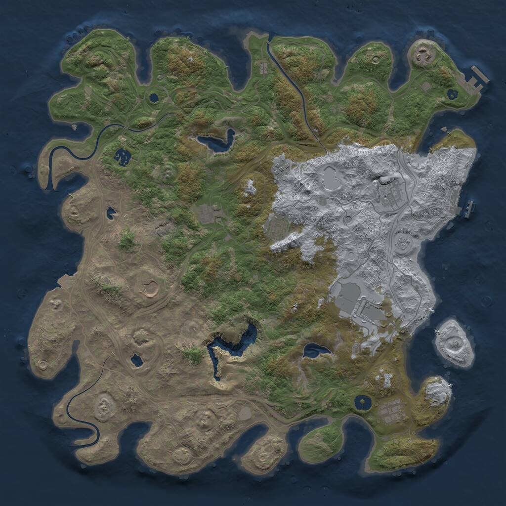 Rust Map: Procedural Map, Size: 4550, Seed: 853645228, 15 Monuments