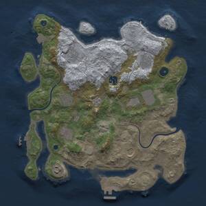 Thumbnail Rust Map: Procedural Map, Size: 3500, Seed: 103939412, 15 Monuments