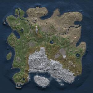 Thumbnail Rust Map: Procedural Map, Size: 3500, Seed: 744551309, 14 Monuments