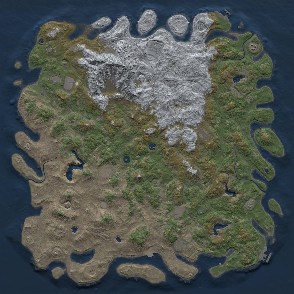 Rust Map: Procedural Map, Size: 6000, Seed: 25400, 17 Monuments