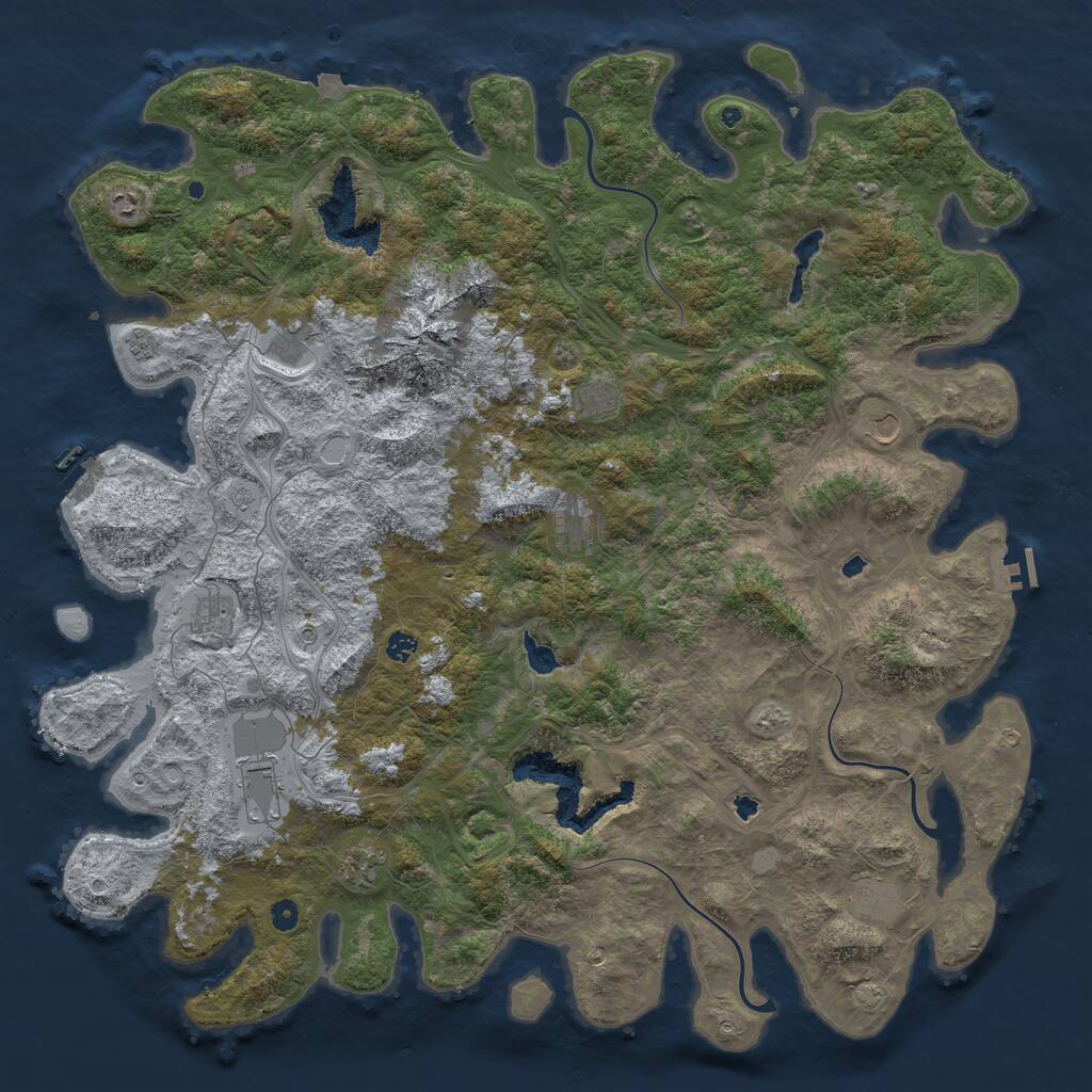 Rust Map: Procedural Map, Size: 5500, Seed: 1978386639, 17 Monuments