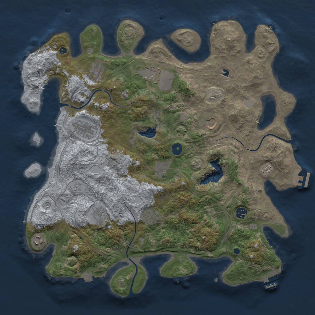 Rust Map: Procedural Map, Size: 4250, Seed: 982784202, 16 Monuments