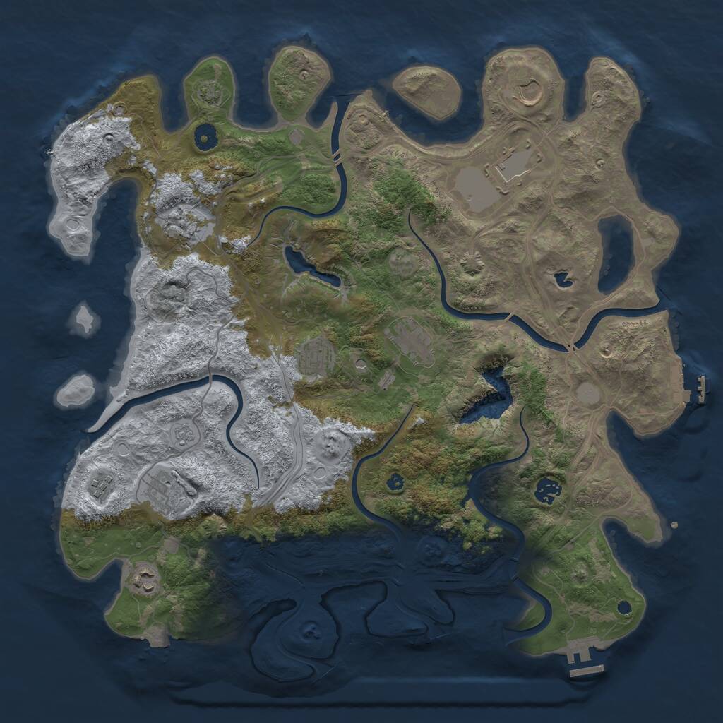 Rust Map: Procedural Map, Size: 4250, Seed: 982784202, 17 Monuments