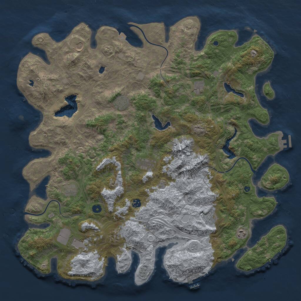 Rust Map: Procedural Map, Size: 5000, Seed: 1173971354, 17 Monuments