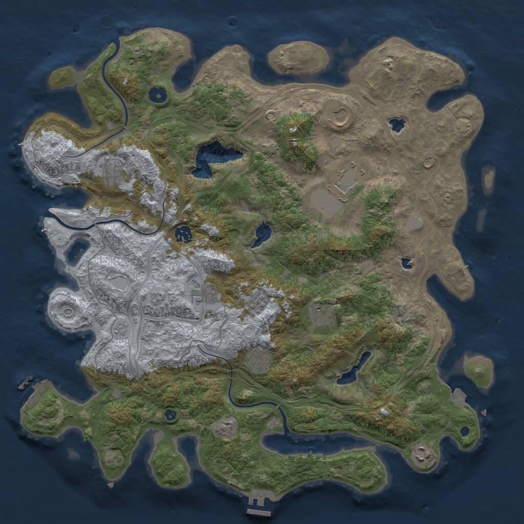 Rust Map: Procedural Map, Size: 4500, Seed: 135535852, 15 Monuments