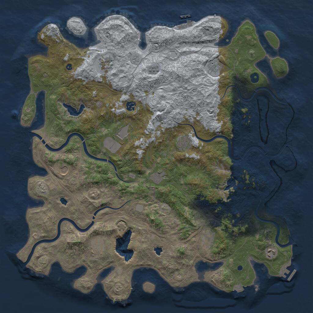 Rust Map: Procedural Map, Size: 4850, Seed: 1292857420, 19 Monuments