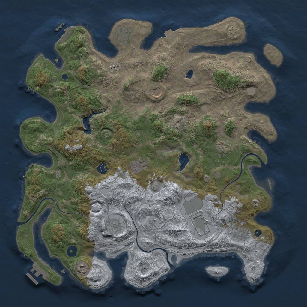 Rust Map: Procedural Map, Size: 4251, Seed: 700000009, 16 Monuments