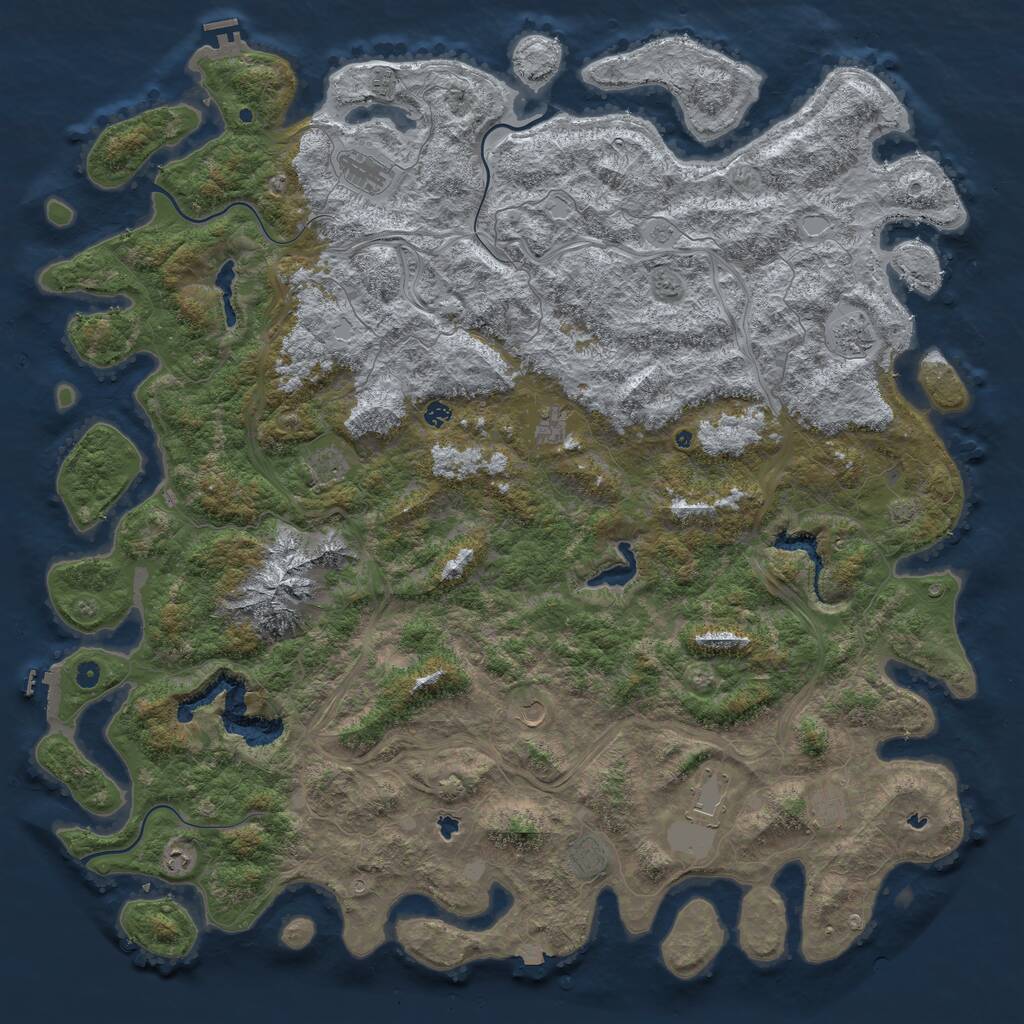 Rust Map: Procedural Map, Size: 6000, Seed: 1234137734, 17 Monuments