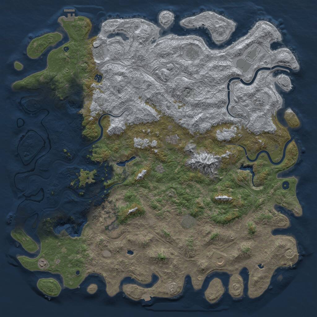 Rust Map: Procedural Map, Size: 6000, Seed: 1234137734, 17 Monuments